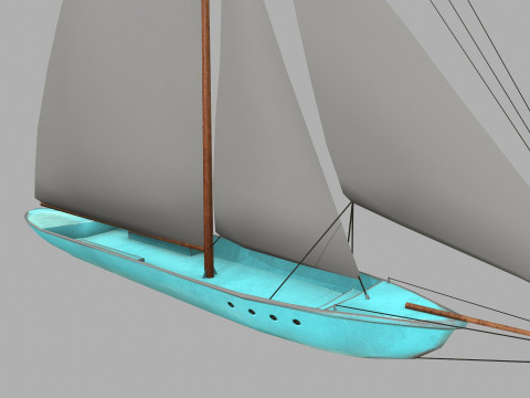 Sailboat Low-Poly PBR Modèle 3D