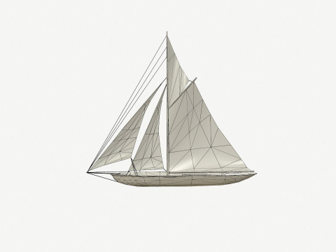 Sailboat Low-Poly PBR Modèle 3D
