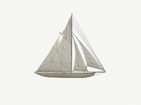 Sailboat Low-Poly PBR Modèle 3D