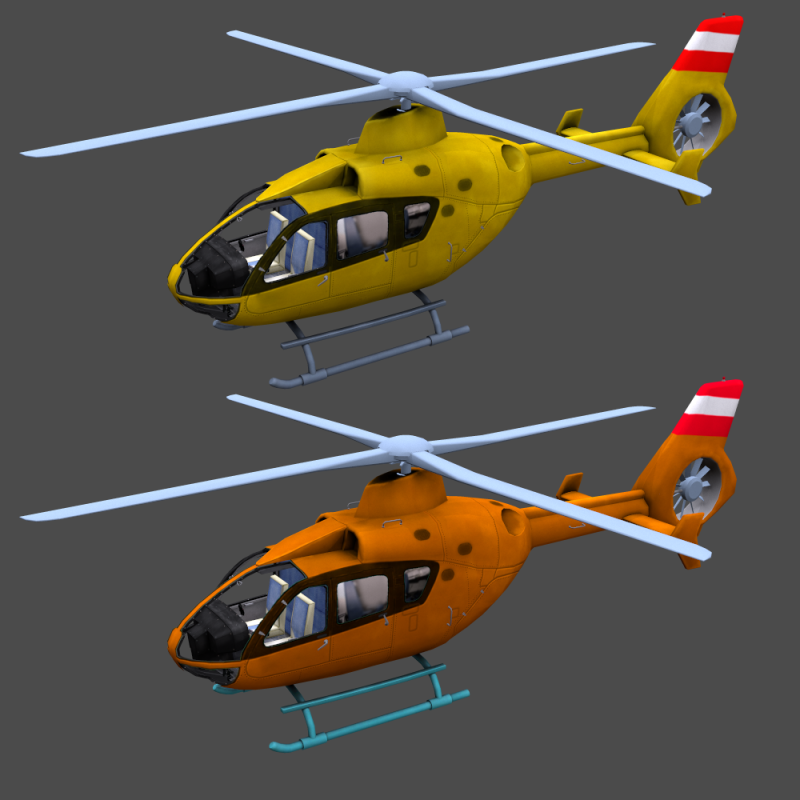 H145 Light Twin Airbus Low-Poly Modèle 3D .c4d .max .obj .3ds .fbx .stl .blend