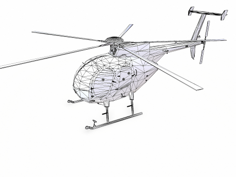 Low-poly Helicopter Modello 3D