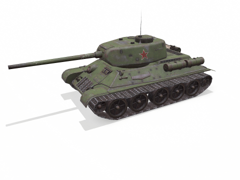 T-34 Soviet Medium Tank Low-Poly PBR 3D-Modell