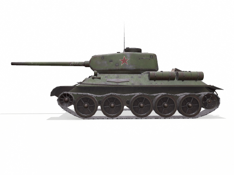 T-34 Soviet Medium Tank Low-Poly PBR Modello 3D