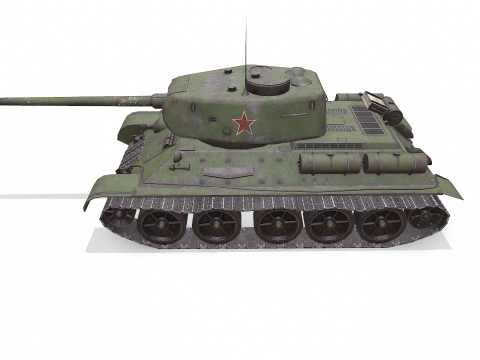 T-34 Soviet Medium Tank Low-Poly PBR Modello 3D