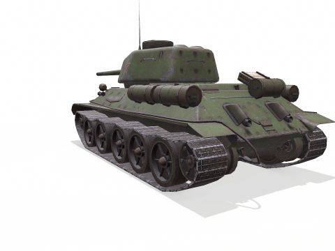 T-34 Soviet Medium Tank Low-Poly PBR Modello 3D