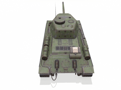 T-34 Soviet Medium Tank Low-Poly PBR Modello 3D