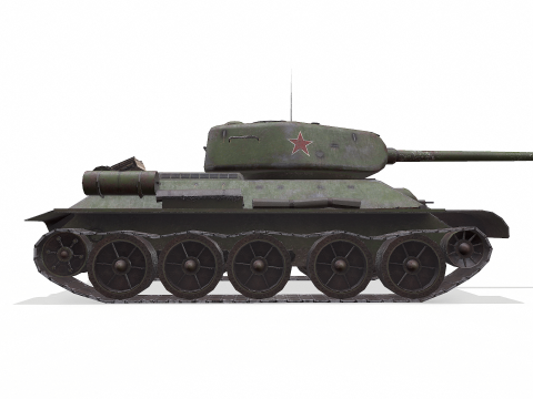 T-34 Soviet Medium Tank Low-Poly PBR Modello 3D