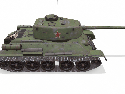 T-34 Soviet Medium Tank Low-Poly PBR Modello 3D
