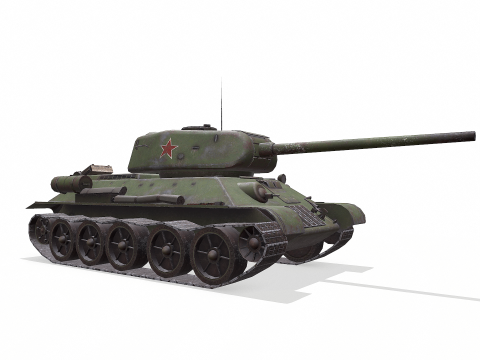 T-34 Soviet Medium Tank Low-Poly PBR Modello 3D
