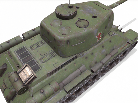 T-34 Soviet Medium Tank Low-Poly PBR Modello 3D