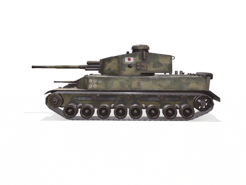 Type 5 Chi-Ri Japan Medium Tank Low-poly PBR 3D Model