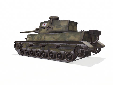 Type 5 Chi-Ri Japan Medium Tank Low-poly PBR 3D Model