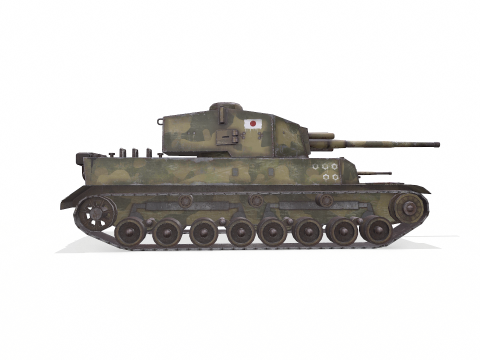 Type 5 Chi-Ri Japan Medium Tank Low-poly PBR 3D Model