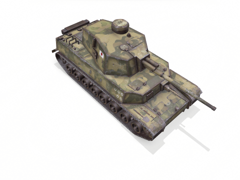 Type 5 Chi-Ri Japan Medium Tank Low-poly PBR 3D Model