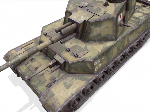 Type 5 Chi-Ri Japan Medium Tank Low-poly PBR 3D Model