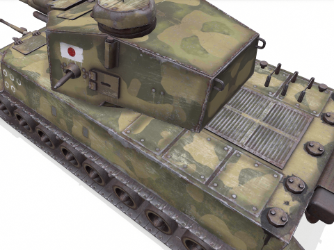 Type 5 Chi-Ri Japan Medium Tank Low-poly PBR 3D Model