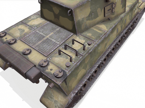 Type 5 Chi-Ri Japan Medium Tank Low-poly PBR 3D Model