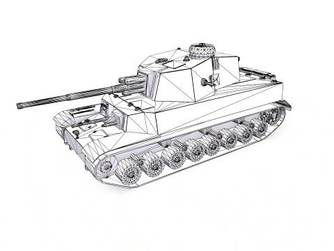 Type 5 Chi-Ri Japan Medium Tank Low-poly PBR 3D Model