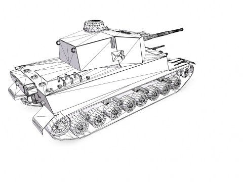 Type 5 Chi-Ri Japan Medium Tank Low-poly PBR 3D Model