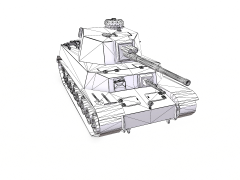 Type 5 Chi-Ri Japan Medium Tank Low-poly PBR 3D Model