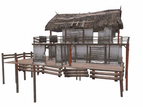 Swamp House Low-Poly PBR 3D 模型