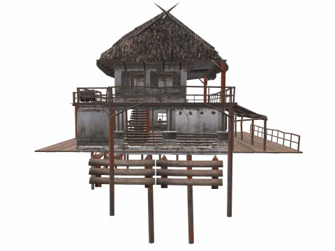 Swamp House Low-Poly PBR 3D 模型