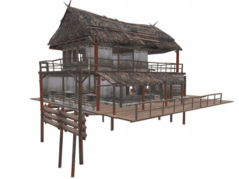 Swamp House Low-Poly PBR 3D 模型