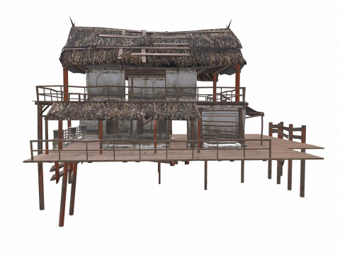 Swamp House Low-Poly PBR 3D 模型