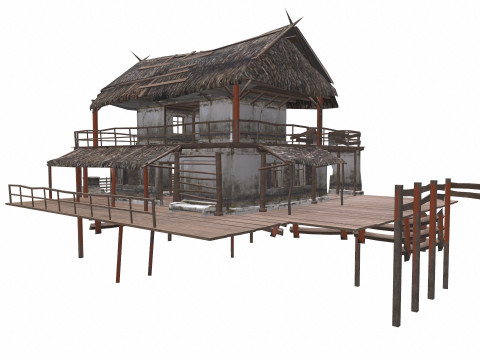 Swamp House Low-Poly PBR 3D 模型