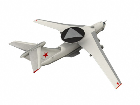 Beriev A50 Low-Poly 3D Model