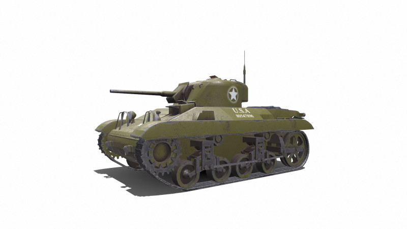 M22 Locust American Light Tank 3D 모델 .c4d .max .obj .3ds .fbx .stl .blend