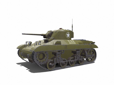 M22 Locust American Light Tank 3D Model