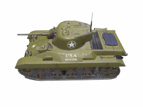 M22 Locust American Light Tank 3D 모델