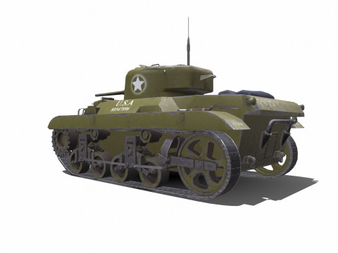 M22 Locust American Light Tank 3D 모델