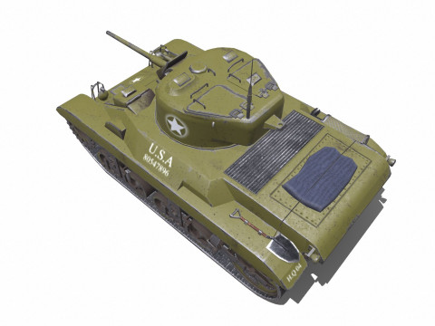 M22 Locust American Light Tank 3D 모델