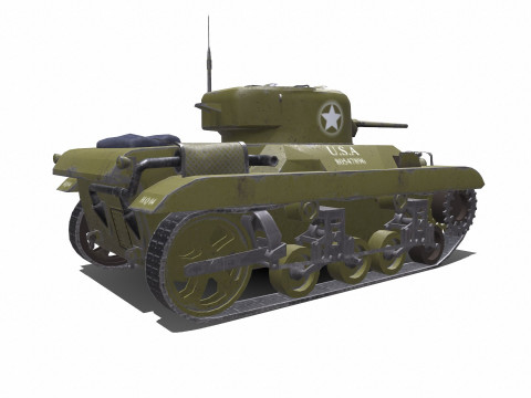 M22 Locust American Light Tank 3D 모델