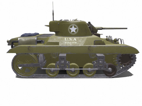 M22 Locust American Light Tank 3D 모델