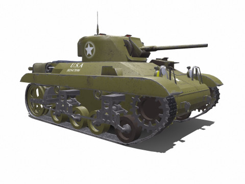 M22 Locust American Light Tank 3D 모델