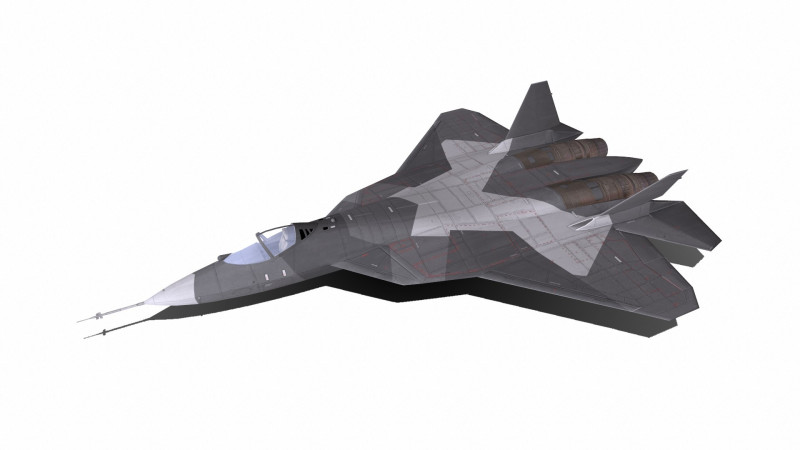 Sukhoi Su-57 Low-Poly 3D Model .c4d .max .obj .3ds .fbx .stl .blend