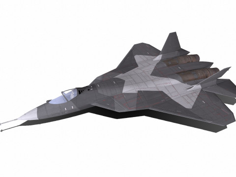 Sukhoi Su-57 Low-Poly 3D Model