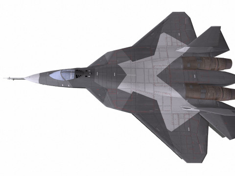 Sukhoi Su-57 Low-Poly 3D Model