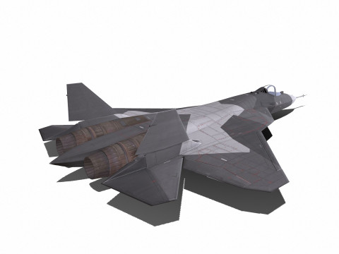 Sukhoi Su-57 Low-Poly 3D Model