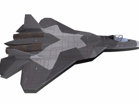 Sukhoi Su-57 Low-Poly 3D Model