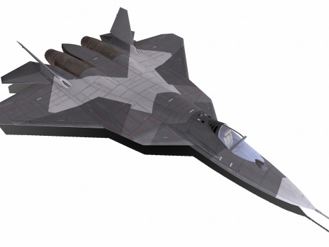 Sukhoi Su-57 Low-Poly 3D Model