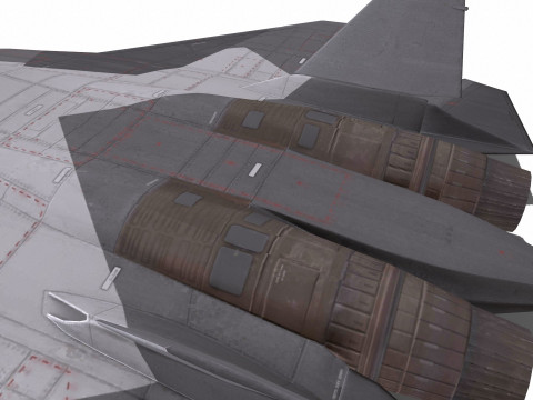 Sukhoi Su-57 Low-Poly 3D Model