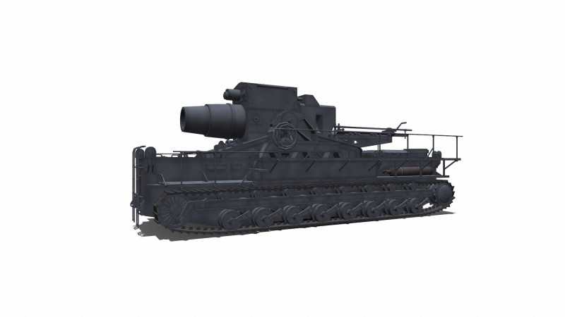 Karl-Gerat Self-Propelled Siege Mortar 3D मॉडल .c4d .max .obj .3ds .fbx .stl .blend