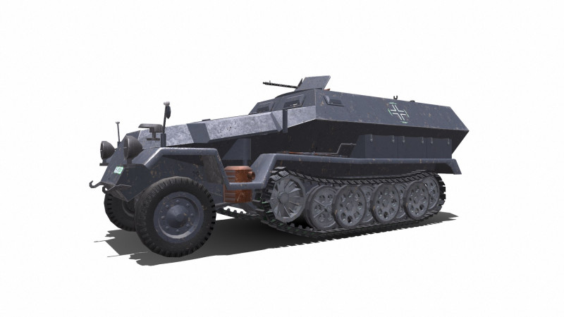 D Kfz 251 German Armored Fighting Vehicle PBR 3D मॉडल .c4d .max .obj .3ds .fbx .stl .blend