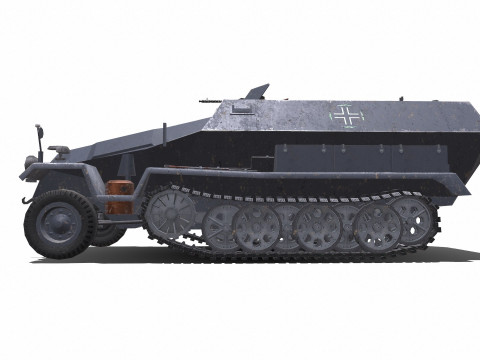 D Kfz 251 German Armored Fighting Vehicle PBR 3D मॉडल