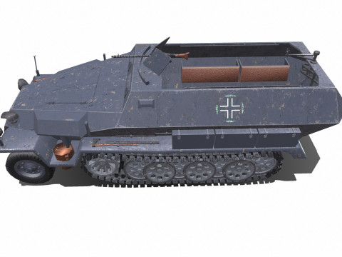 D Kfz 251 German Armored Fighting Vehicle PBR 3D मॉडल