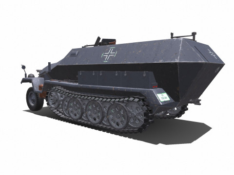 D Kfz 251 German Armored Fighting Vehicle PBR 3D मॉडल